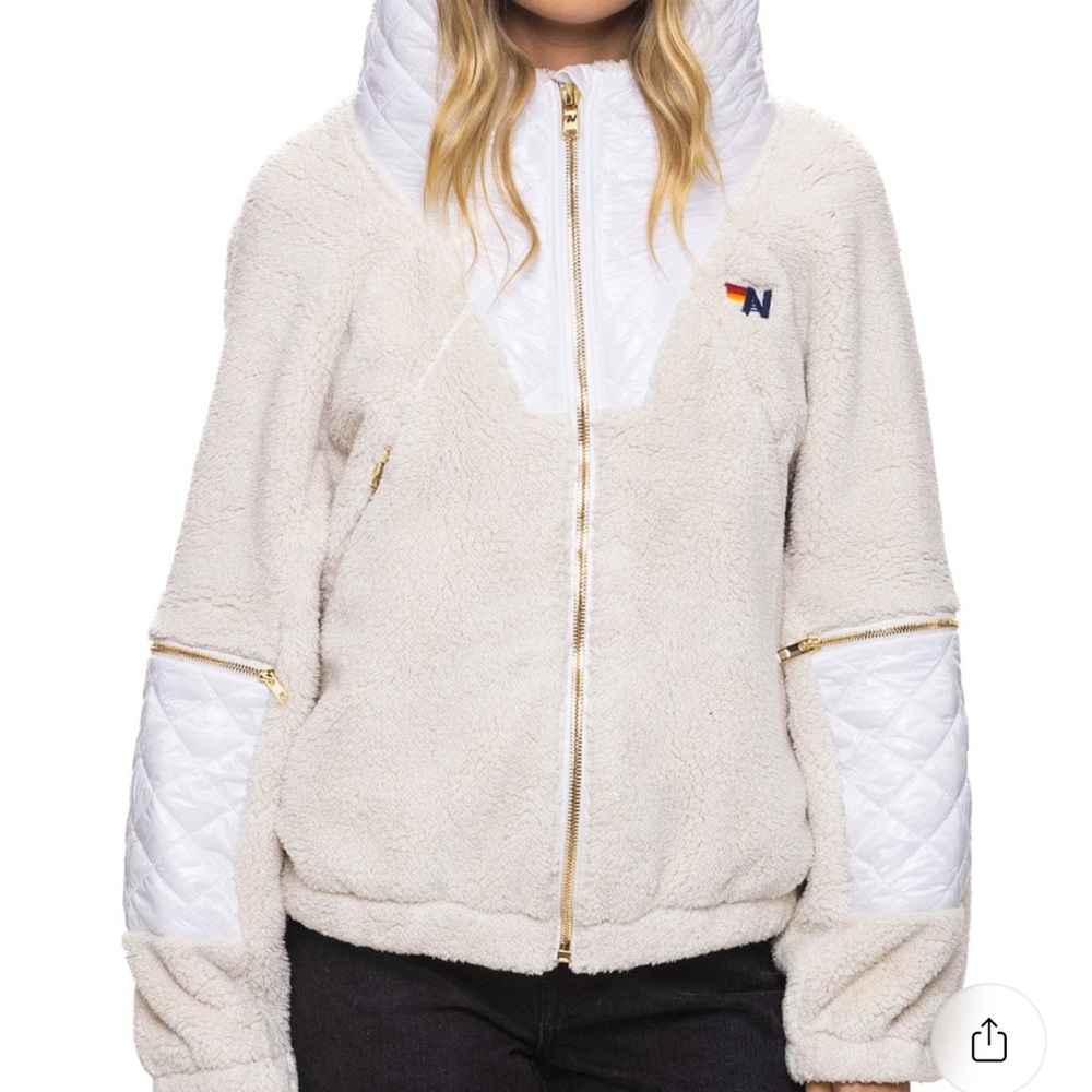 Aviator Nation Hooded Sherpa Jacket